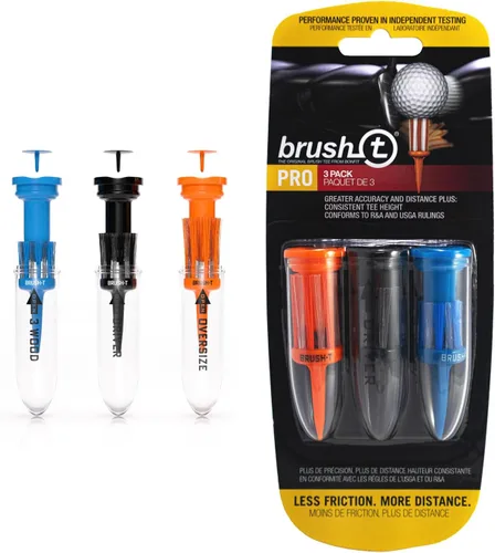 Vista 27 de BRUSH-T Premium Plastic Golf Tees, Unbreakable Innovative Design, Consistent Height, Perfect Golf Gift for Men and Women. Golfing Tees, Works with