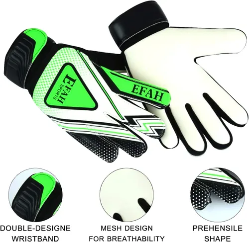 Vista 2 de Guantes de portero de fútbol para niños y jóvenes, guantes de portero de fútbol con agarres fuertes