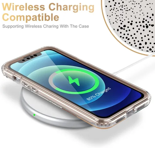 Vista 5 de Esdot Funda compatible con iPhone 12, iPhone 12 Pro con protector de pantalla integrado, con diseño de moda para mujeres y niñas, funda protectora