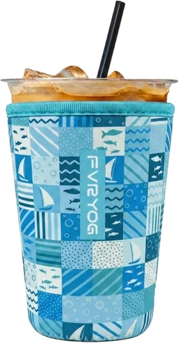 Vista 89 de Reusable Insulated Neoprene Iced Coffee Sleeves for Iced Coffee Cups, Coffee Coolies sleeves for Iced & Hot Drinks