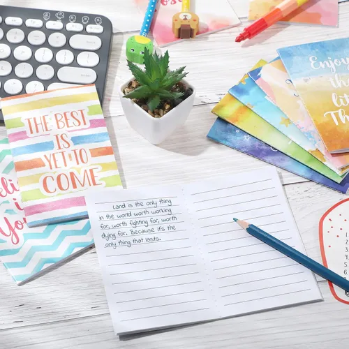 Vista 5 de 24 blocs de notas inspiradores, mini citas motivacionales, cuaderno pequeño colorido de bolsillo, bloc de notas, cuaderno inspirador para escuela