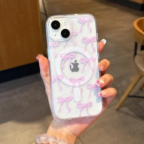 Vista 110 de UEEBAI - Funda magnética para iPhone 11, diseño de lazo, compatible con MagSafe, funda transparente delgada inalámbrica, antiamarilleo, a prueba