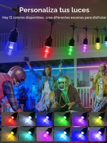 Vista 3 de Cadena de luces LED para exteriores de grado comercial de 96 pies con control remoto - Luces de Navidad impermeables, inastillables, con cambio