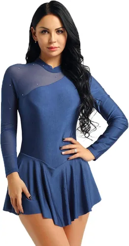Vista 3 de Leotardo térmico de manga larga para mujer, patinaje sobre hielo, ballet, danza, gimnasia