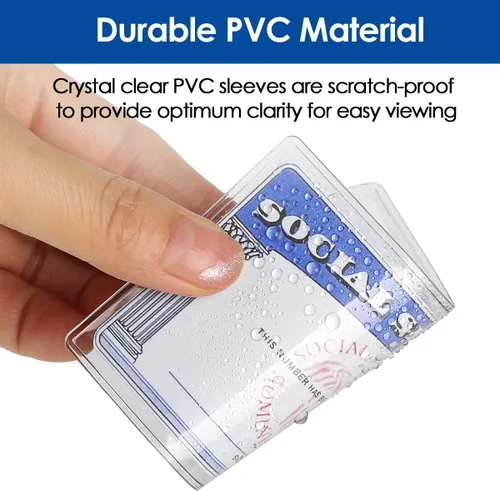Vista 2 de MaxGear Fundas protectoras para tarjetas de Medicare, fundas de PVC transparente, paquete de 6 12 mil de grosor, resistente al agua, se adapta a
