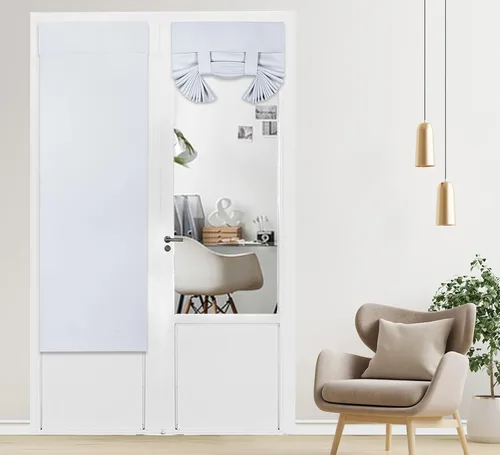 Vista 27 de PI Cortina Opaca para Puerta, Sombra de Privacidad que se Ata con Aislamiento Térmico, Cortina de Puerta Pequeña para Aula/Puerta Corredera/Puerta