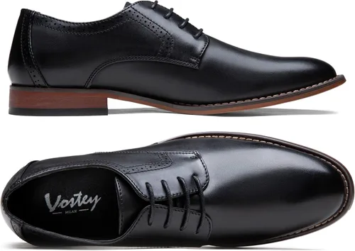 Vista 2 de Vostey Zapatos de vestir para hombre clásicos con punta de ala Brogue Oxfords