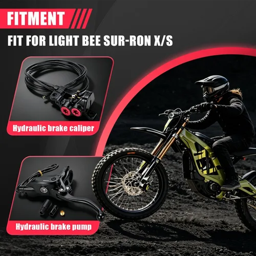 Vista 4 de Kit de freno trasero para motocicleta Sur Ron Dirt Bike, cilindro maestro de freno hidráulico con depósito para SurRon Light Bee Sur-Ron X/S
