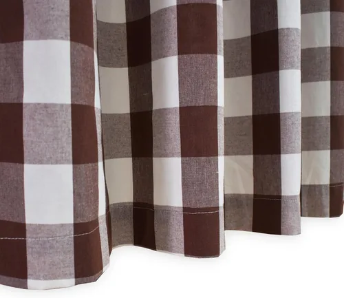 Vista 27 de Cenefas de cortina para ventana de 16 pulgadas de largo, 2 paneles de cuadros búfalo, cortinas pequeñas con bolsillo para barra, estilo clásico