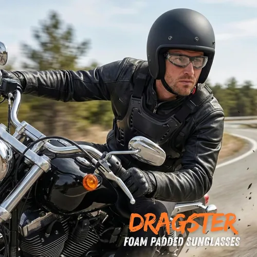 Vista 5 de Anteojos de sol con espuma, para motocicleta. Con diseño de llamas para hombres y mujeres