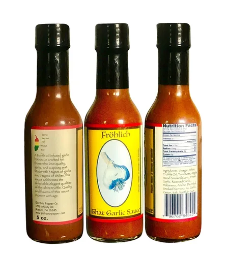 Vista 2 de Set de regalo de salsa picante con infusión de aceite de trufa Frohlich: That Garlic Sauce 3
