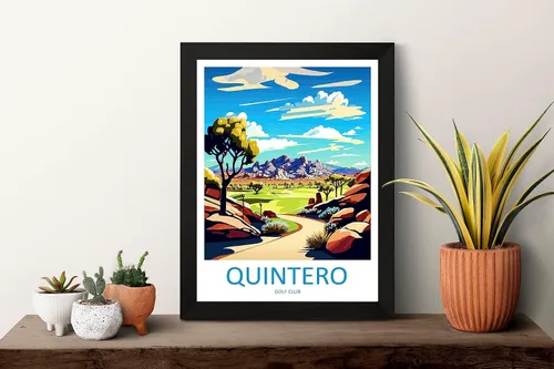 Vista 2 de Quintero Golf Club Travel Print Wall Art Quintero - Arte para colgar en la pared, decoración del hogar, amantes del arte Quintero, arte de viaje