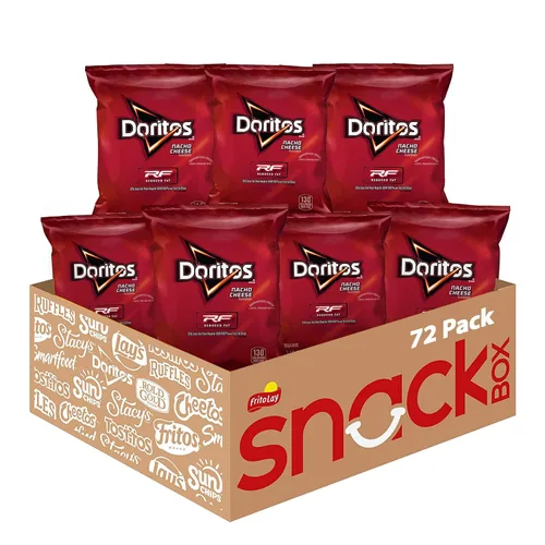 Vista 8 de Doritos Chips de tortilla saborizados, queso nacho, 1 onza (paquete de 104)