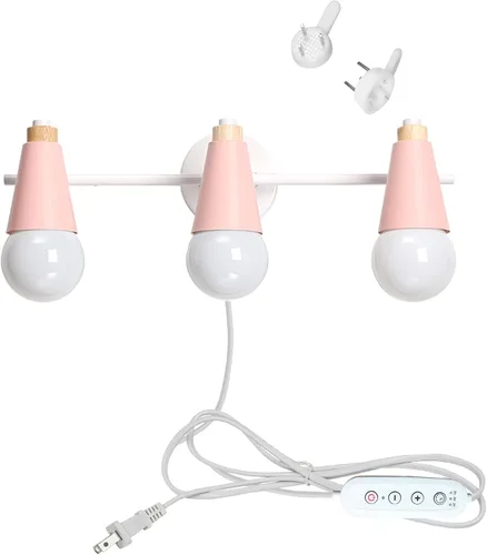 Vista 16 de Lámpara de pared ajustable de 3 cabezales sin taladrar, con interruptor de temporizador regulable, con certificación UL, de 5 pies, compatible