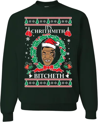 Vista 17 de wild custom apparel Suéter feo de Navidad a la moda más reciente de la colección 3 sudadera de cuello redondo Negro