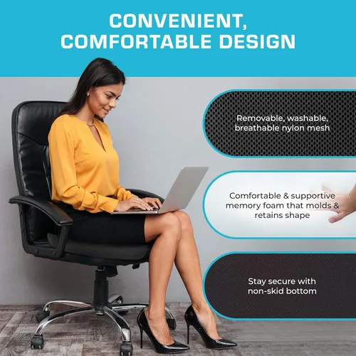 Vista 10 de Xtreme Comforts Cojines de asiento Cojines de silla de oficina para escritorio, automóvil, silla de ruedas Cojín ergonómico de espuma