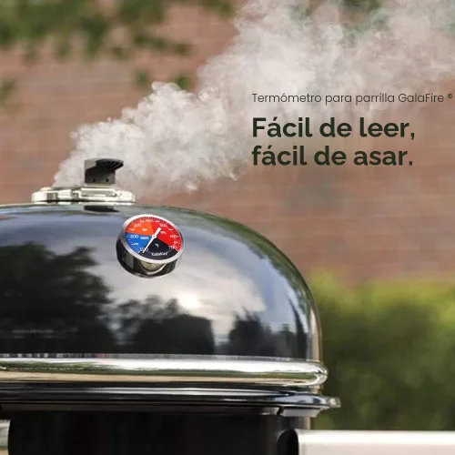 Vista 6 de Medidor de temperatura de barbacoa de 3 3/16 pulgadas para foso ahumador de madera y carbón, termómetro analógico de parrilla de cara grande