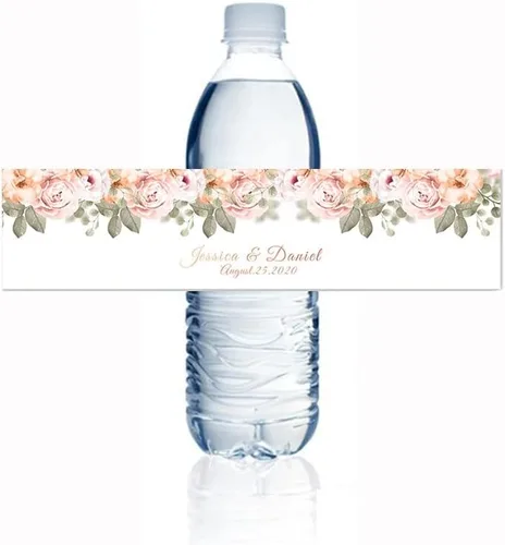 Vista 4 de Etiquetas personalizadas para botellas de agua de boda, calcomanías, cumpleaños, aniversarios, calcomanías personalizadas para botellas de agua