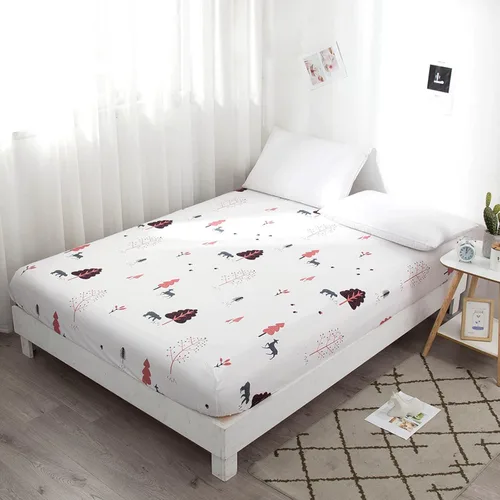 Vista 10 de FCLDESHOP Sábanas inferiores, sábanas de bolsillo profundo impresas para habitación de niños, protector de colchón de animales para cama individual
