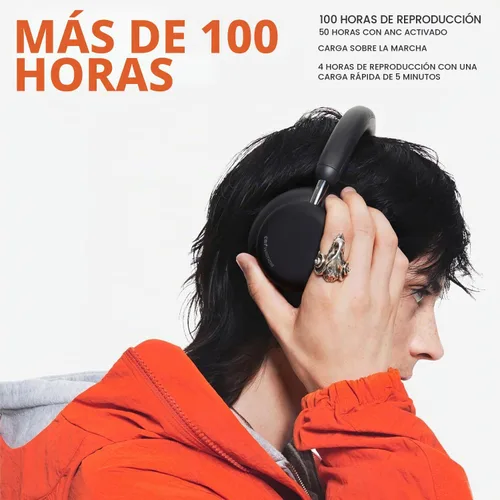 Vista 5 de CMF BY Nothing Auriculares inalámbricos con cancelación activa de ruido Bluetooth 5.4 sobre la oreja, tiempo de reproducción ANC 50H, control