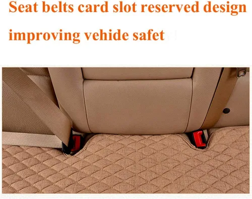 Vista 4 de Funda de cojín para asiento de automóvil con bolsillo pequeño, ajuste universal, tela acolchada, alfombrilla transpirable para conducción, 2