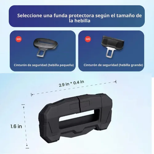 Vista 2 de Funda universal para clips para cinturón de seguridad de automóvil, protector de hebilla de cinturón de seguridad para automóvil, protector