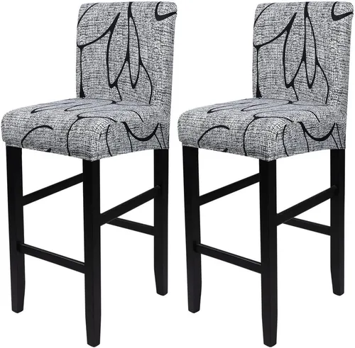 Vista 17 de SearchI Juego de 2 fundas para taburetes de bar, fundas de asiento de taburete elásticas y lavables, fundas para sillas de altura de mostrador