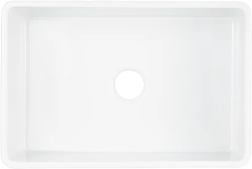 Vista 2 de Signature Hardware 447394 Curington - Fregadero de cocina de arcilla refractaria de 33 pulgadas, color blanco