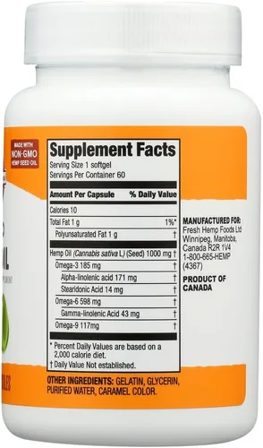 Vista 4 de Aceite de semilla de cáñamo, 1000 mg Ea, 60 Sgel Paquete de 4