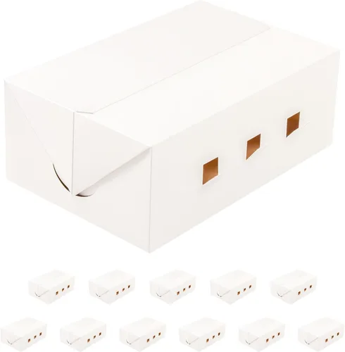 Vista 6 de 25 cajas blancas de panadería con ventana de 5 x 5 x 3.5 pulgadas 5x5x3.5 Blanco
