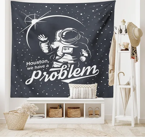 Vista 29 de Lunarable Tapiz de los años 90, historia inspirada en el arte pop, ilustración temática de baile de celebración, decoración de tela para colgar
