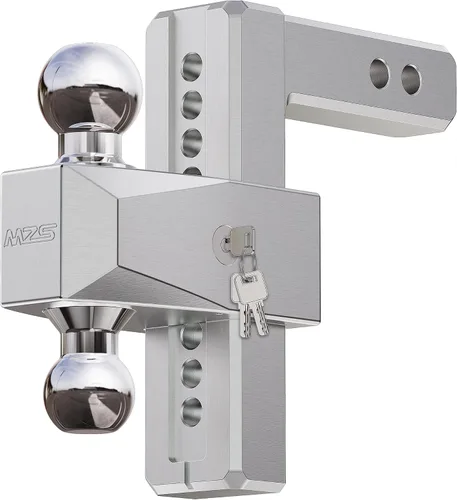 Vista 12 de MZS Enganche de Remolque de Aluminio Ajustable Mejorado - Se Adapta a Receptor de 2 Pulgadas - Enganche de Caída Resistente - Enganche de Remolque