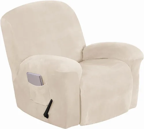 Vista 27 de Aedlcal Fundas para sofá reclinable, 10 piezas, fundas de sofá reclinable de felpa de terciopelo con consola central, con bolsillo lateral