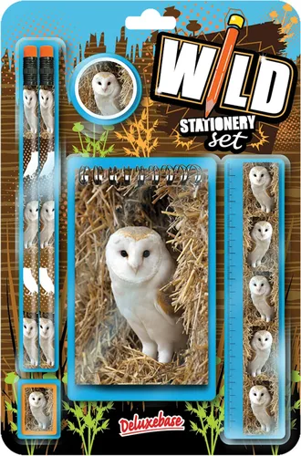 Vista 12 de Deluxebase Wild Stationery Set - Mariposa de animales de papelería con 2 lápices, borrador, sacapuntas, regla y lindo cuaderno. Suministros