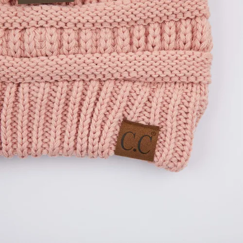 Vista 4 de C.C Exclusives - Gorro de invierno para mujer con agujero para coleta o moño, gorro beanie para mujer (MB-20A)