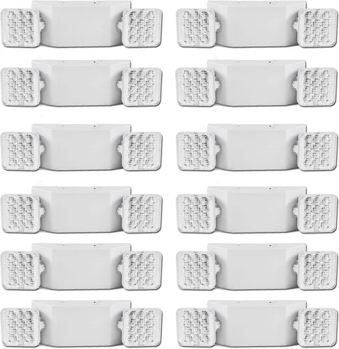 Vista 9 de 6 Pack Emergency Lights for Business, Commercial Emergency Lights with Battery Backup, Two Head Adjustable Emergency Lighting, LED Emergency Flood