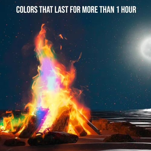 Vista 7 de Fire Dazzle Fire - Paquetes de cambio de color para hoguera – Paquete de 12 paquetes de color, cambiador de llama para hogueras y fogatas