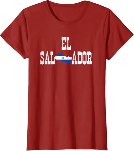 Vista 7 de Camiseta salvadoreña con bandera de El Salvador, Negro, S