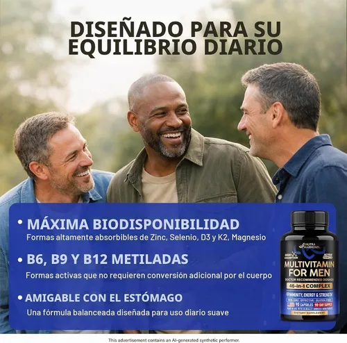 Vista 8 de Multivitamínico para hombres - Complejo B y B12 Whole Foods & Enzimas