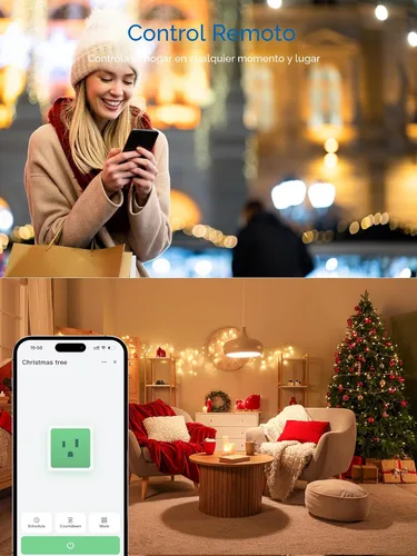 Vista 7 de EIGHTREE Enchufe inteligente 2025, actualización a 15A, toma de corriente Bluetooth y Wi-Fi de doble conexión, control de voz, toma de control