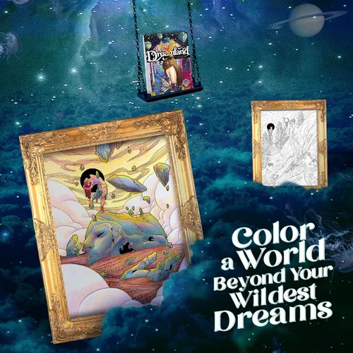 Vista 2 de ColorIt Dreamland - Libro para colorear para adultos, encuadernado en espiral, 50 conceptos únicos de ensueño, impreso de una sola cara en papel