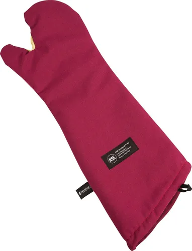 Vista 19 de San Jamar KT0215 Kool-Tek Manopla de protección para horno para temperatura convencional Nomex, 15" de longitud, rojo