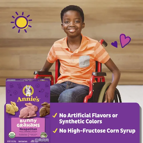 Vista 16 de Annie's Organic Chocolate Bunny Graham Snacks, 7.5 onzas
