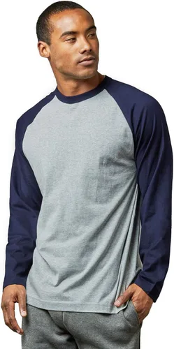 Vista 5 de Men's Full Length Sleeve Raglan Cotton Baseball Tee Shirt