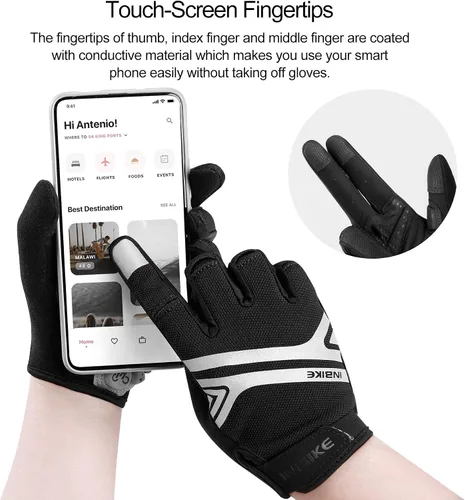 Vista 4 de INBIKE - Guantes para bicicleta de montaña MTB, categoría BMX, categoría ATV, todoterreno, DH, de descenso, para ciclismo, carretera, carreras