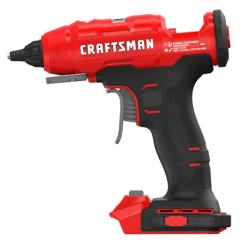 Vista 7 de CRAFTSMAN V20 Hot Glue Gun Full Size, Cordless Glue Gun and Sticks Set with LED Light, Interchangeable Nozzles and Wrench, Retractable Dip Tray