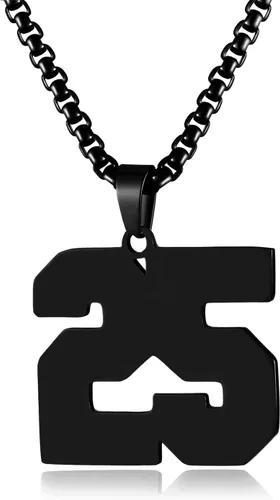 Vista 12 de Collar de Número Dorado para Hombre, Cadena de Acero Inoxidable con Colgante de Número para Atletas, Joyería Deportiva Personalizada para Niños