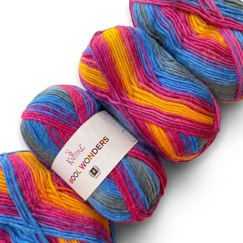 Vista 24 de Wool Wonders - Ovillo de lana para tejer, paquete de 4 (640 yardas/14.11 oz), patrones libres, hilo de lana para tejer, Aran/pesado #4