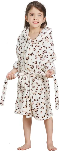 Vista 2 de Pijama con capucha para niños y niñas, suave forro polar, unisex, bata de baño