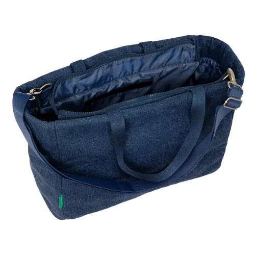 Vista 6 de Bolso Benetton Denim Azul 40 x 31 x 17 cm
